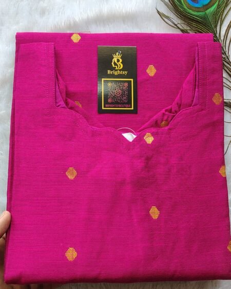 Premium Silk Kurti- Pink Butta