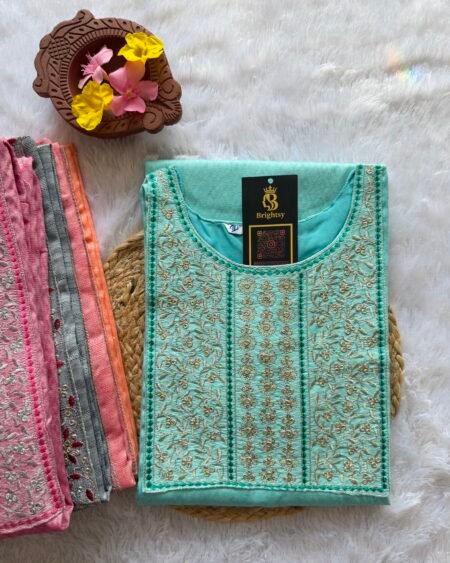 Dobby Festival Silk-Teal Blue