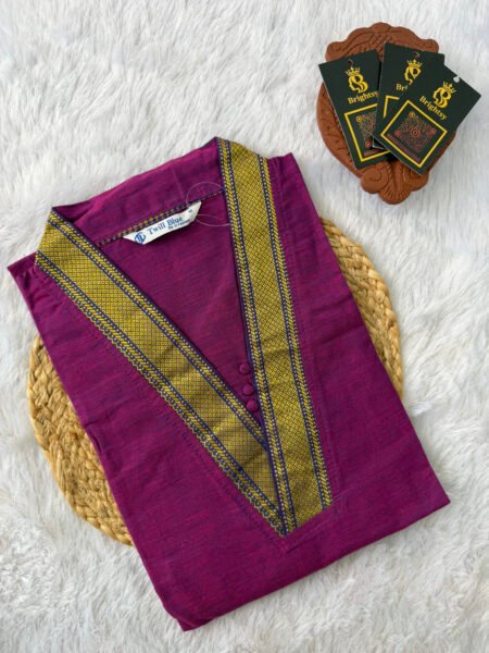 Chettinad Cotton Kurti- Magenta Pink