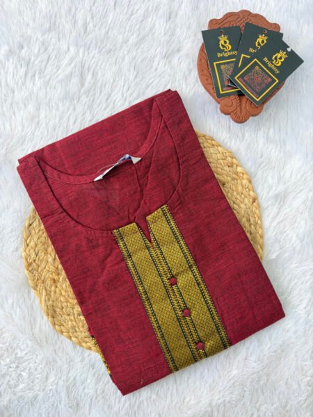 Chettinad Cotton Kurti- Maroon