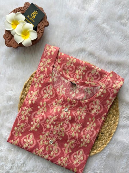 Regular Wear Kurti- Coral Pink
