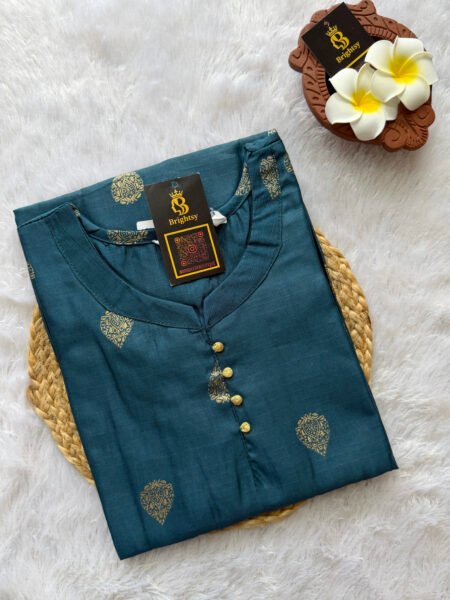 Festive Silk Kurti - Peacock