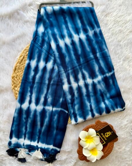 Indigo & White Stole-5