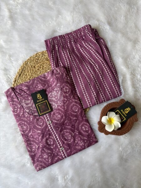 Capsule Rayon Kurti and Pant Set- Onion Pink