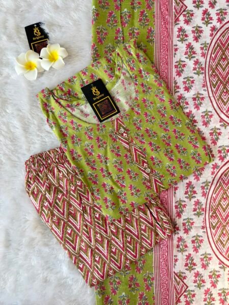 Mal Cotton- Pistachio Blossom Floral