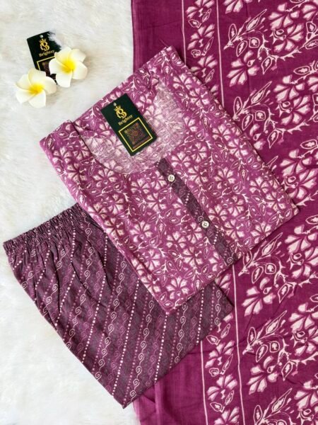 Capsule Rayon Print Salwar Set- Mauve Mist Batik 🌸