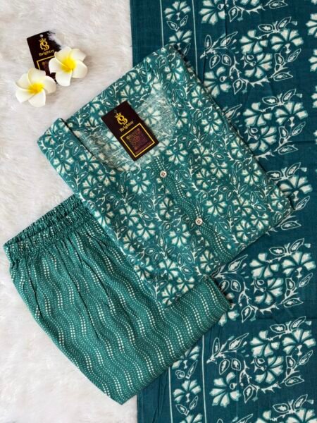 Capsule Rayon Print Salwar Set- 🌿 Teal Oasis Batik