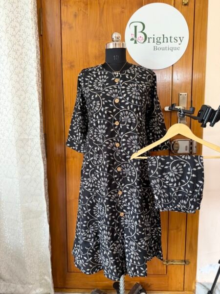 Premium Vatican Silk A-Line Kurta Palazzo Set - Black