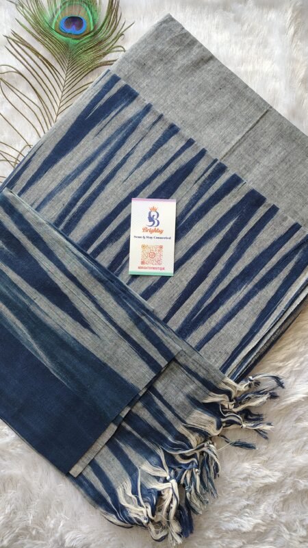 Ikkat Cotton Salwar Suit Material- Navy Blue