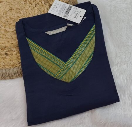 Chettinad Cotton Kurti- Navy Blue