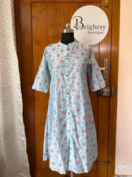 Premium Vatican Silk A-Line Kurta - Sky Blue