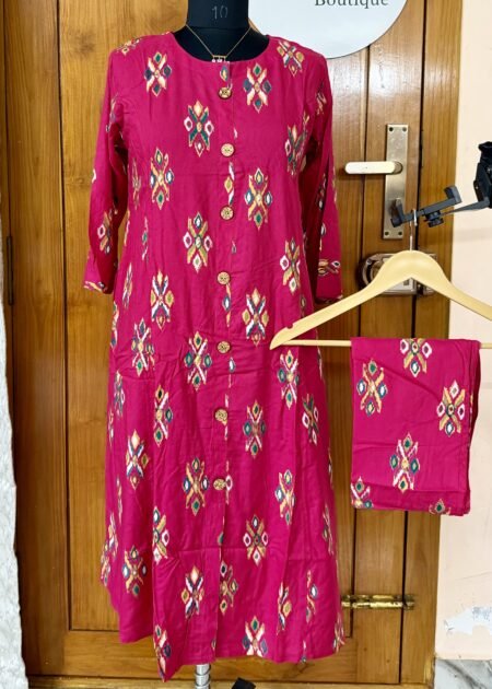 Premium Rayon A-Line Kurta Co-ord Set - Pink