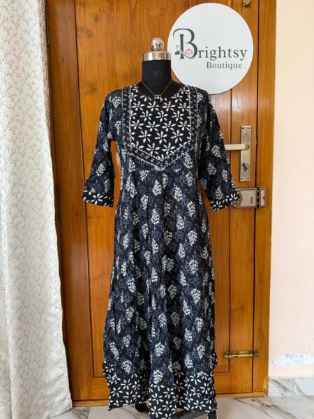 Jaipur Cotton Umbrella Tops - Black