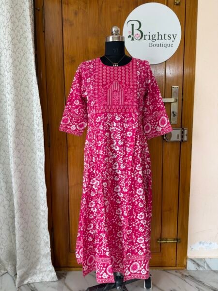 Jaipur Cotton Umbrella Tops - Pink