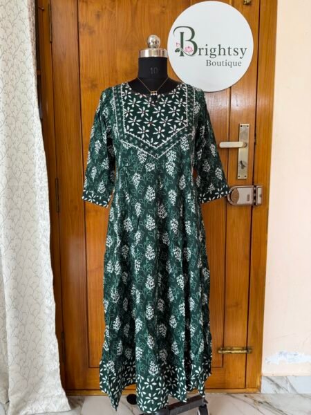 Jaipur Cotton Umbrella Tops - Green