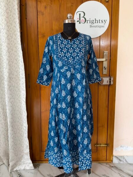 Jaipur Cotton Umbrella Tops - Indigo Blue