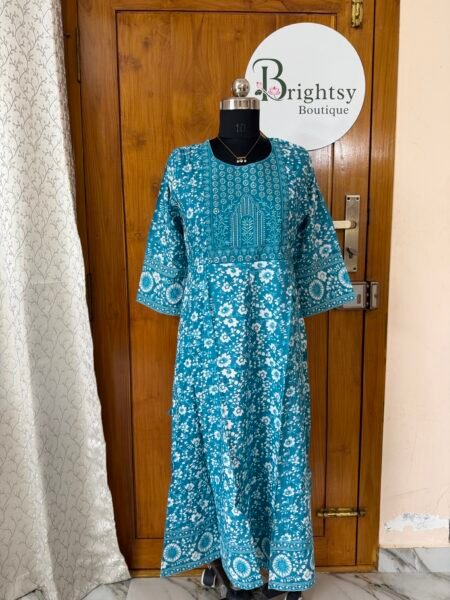 Jaipur Cotton Umbrella Tops - Sky Blue