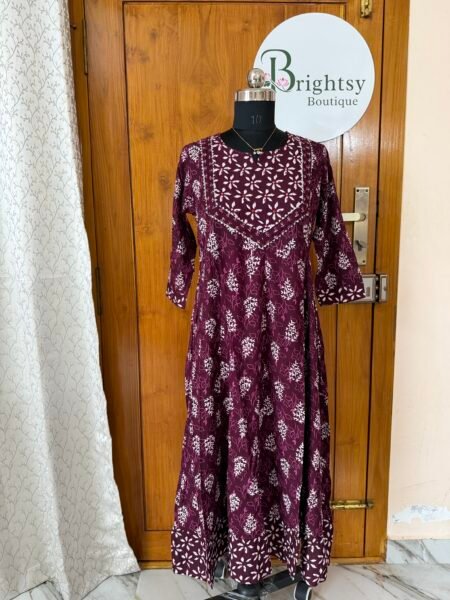 Jaipur Cotton Umbrella Tops - Maroon